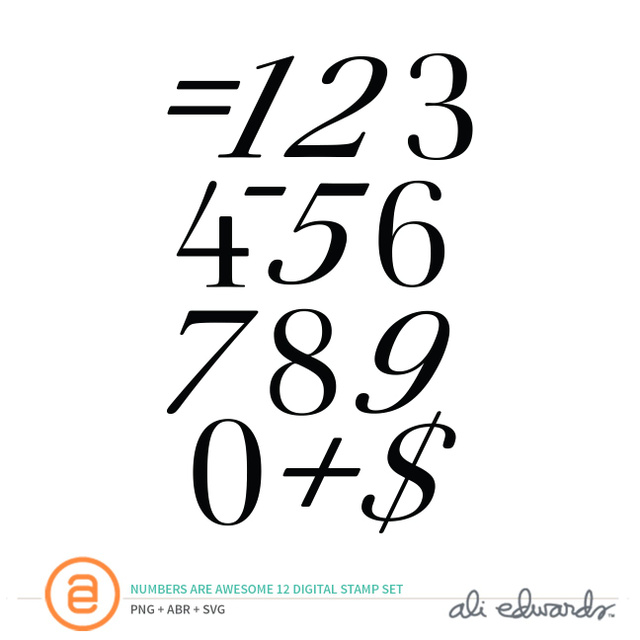 Numbers Are Awesome #12 Digital Stamp Set, 1 of 1