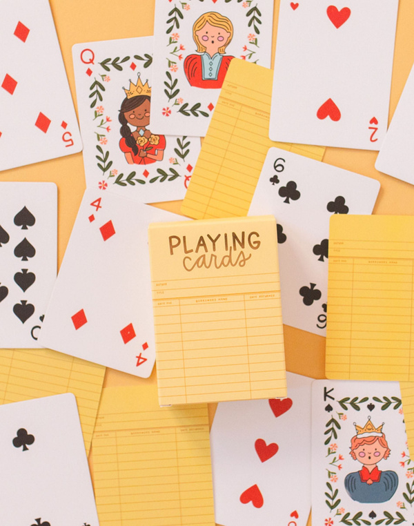 Yellow Library Card Deck Of Playing Cards, 2 of 8