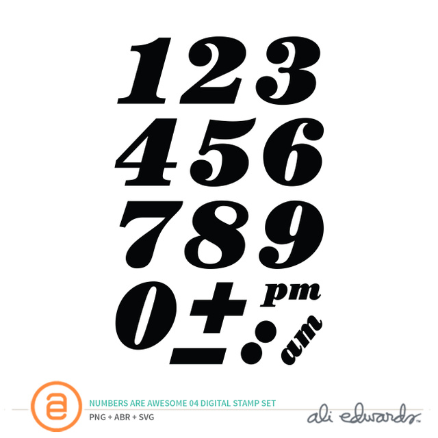 Numbers Are Awesome #4 Digital Stamp Set, 1 of 1
