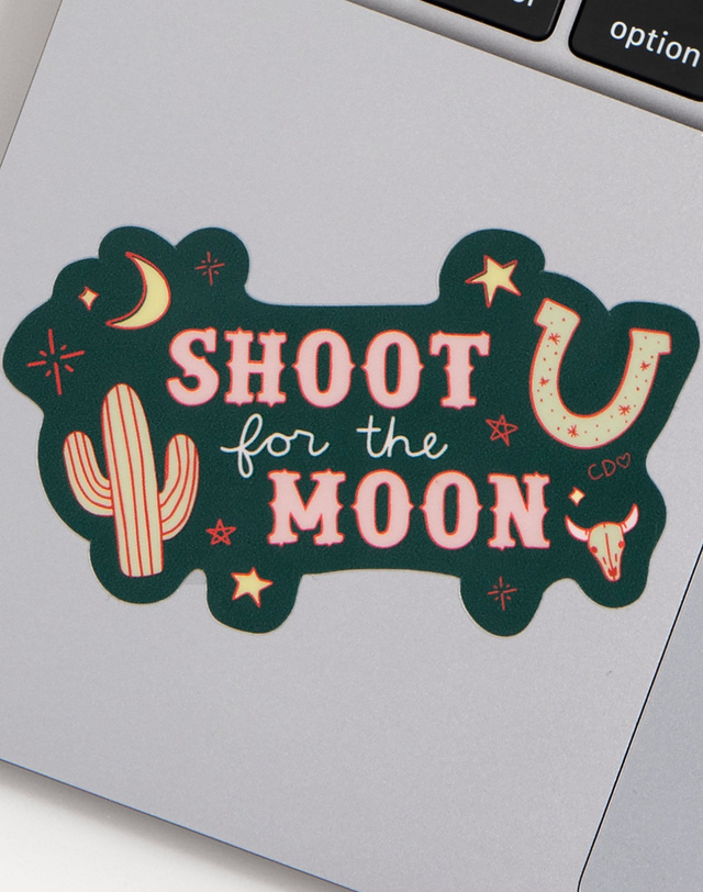Shoot For The Moon Western Decal Sticker, 2 of 2