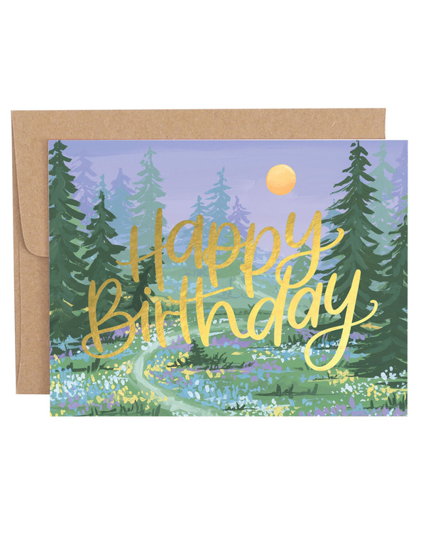 Twilight Garden Birthday Greeting Card, 1 of 1