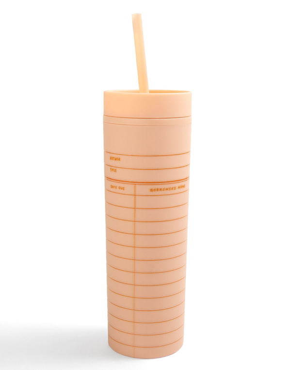 Library Card 16oz Skinny Acrylic Tumbler - Peach, 3 of 3