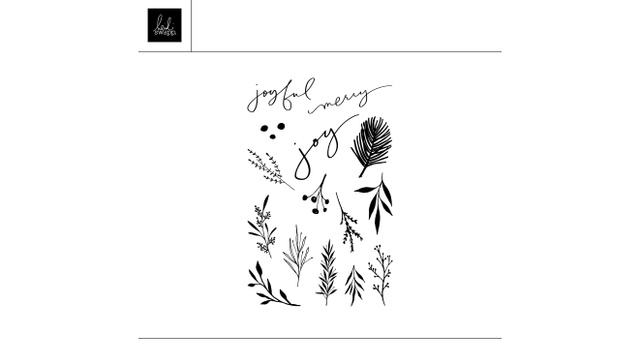 Digital 4×6 Christmas Wreath Stamp, 1 of 1