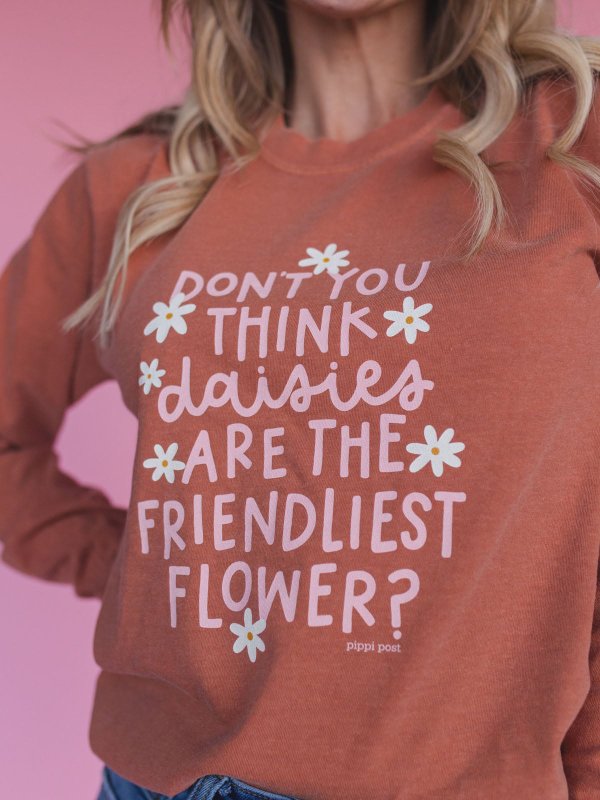 Daisies Are The Friendliest Flower Long-Sleeve Tee - Yam, 2 of 3