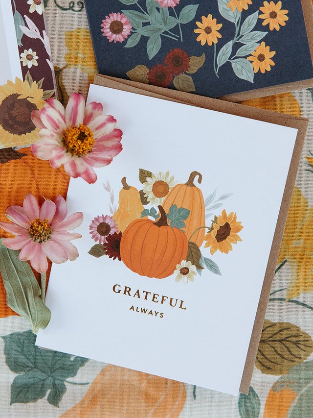 Grateful Always Pumpkin Greeting Card, 2 of 2