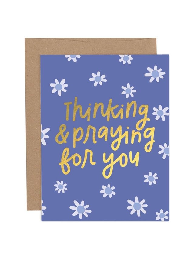 Thinking & Praying For You Sympathy Greeting Card, 1 of 1
