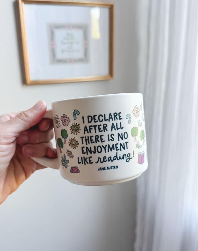 No Enjoyment Like Reading Pride and Prejudice Large Ceramic Mug, 1 of 4