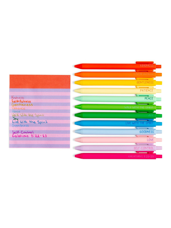 Fruits of the Spirit Faith-Inspired Pen Set of 12, 3 of 5