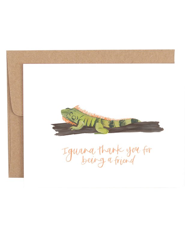 Iguana Thank You Friendship Greeting Card, 1 of 1