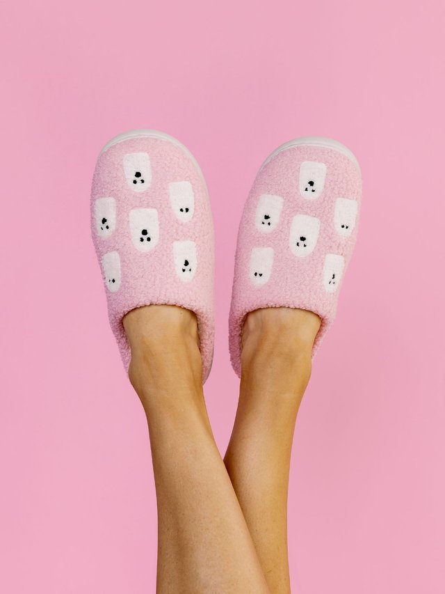 Ghosts Affirmations Halloween Women's Plush House Slippers, 1 of 5