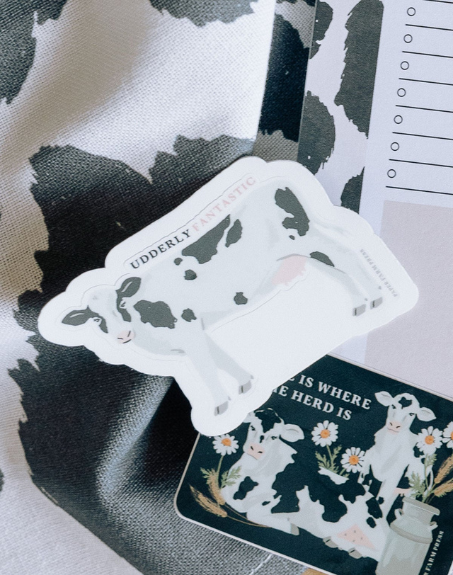 Udderly Fantastic Cow Decal Sticker, 1 of 3