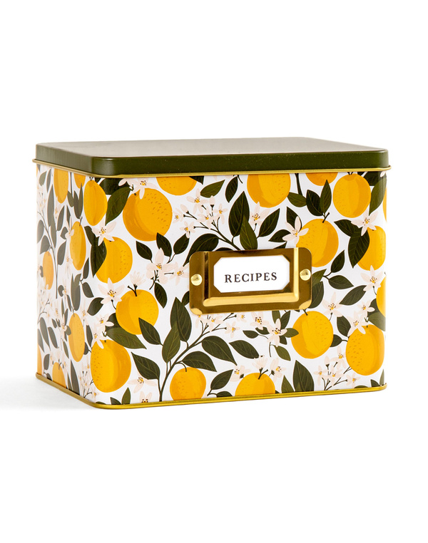 Orange Orchard Tin Recipe Box , 2 of 4