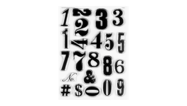 Stamp Set : 6×8 Typeset Numbers, 1 of 2
