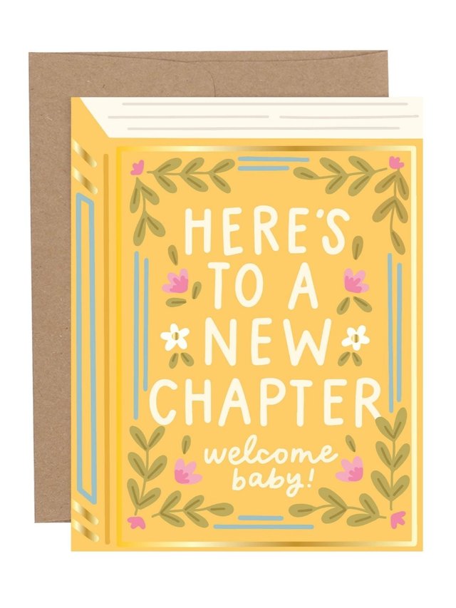 Here's To A New Chapter Baby Greeting Card, 1 of 1