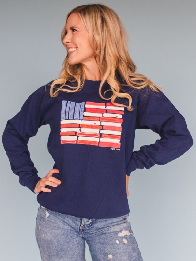American Flag Books Sweatshirt - True Navy, 2 of 4