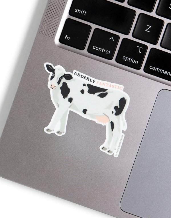 Udderly Fantastic Cow Decal Sticker, 2 of 3