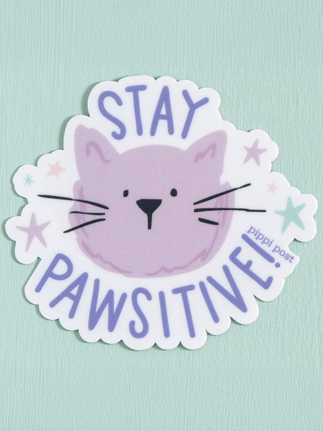 Stay Pawsitive Cat Decal Sticker, 2 of 4