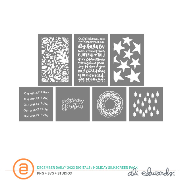 December Daily® 2023 Digital Holiday Silkscreen Pack, 1 of 1
