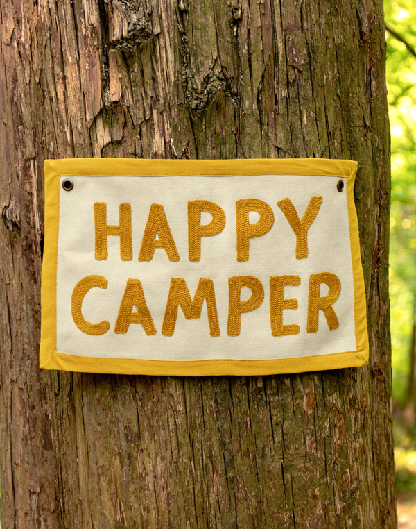 Happy Camper Embroidered Canvas Banner, 2 of 4