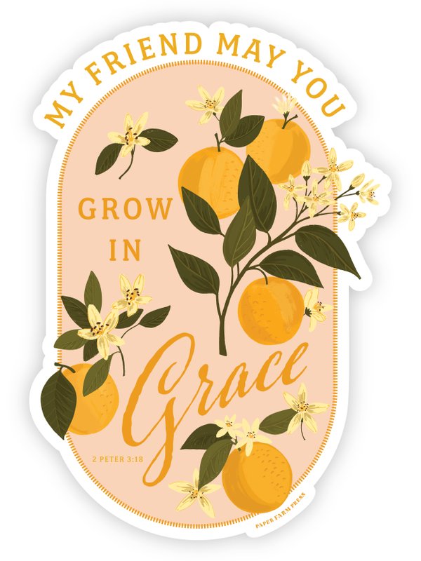 Grow in Grace Orange Faith Decal Sticker, 2 of 2