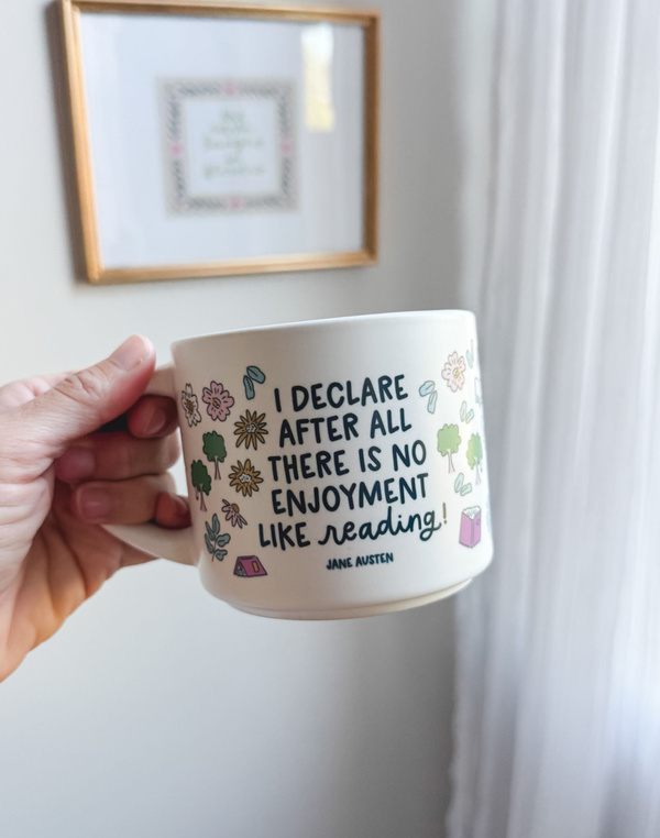 No Enjoyment Like Reading Pride and Prejudice Large Ceramic Mug, 1 of 4