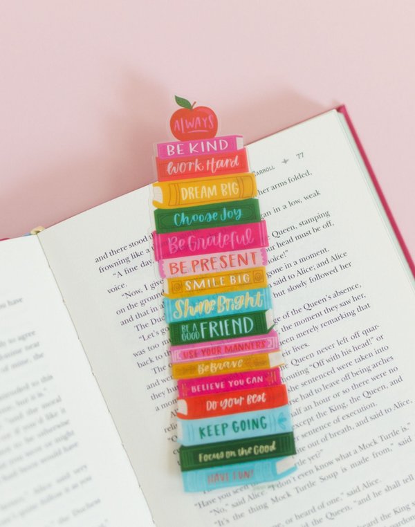 Affirmations Book Stack Transparent Bookmark, 1 of 4