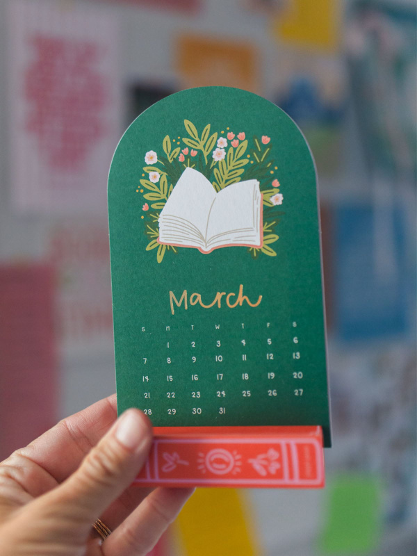Book Lover's 2027 Mini Desk Calendar with Wooden Block, 4 of 10