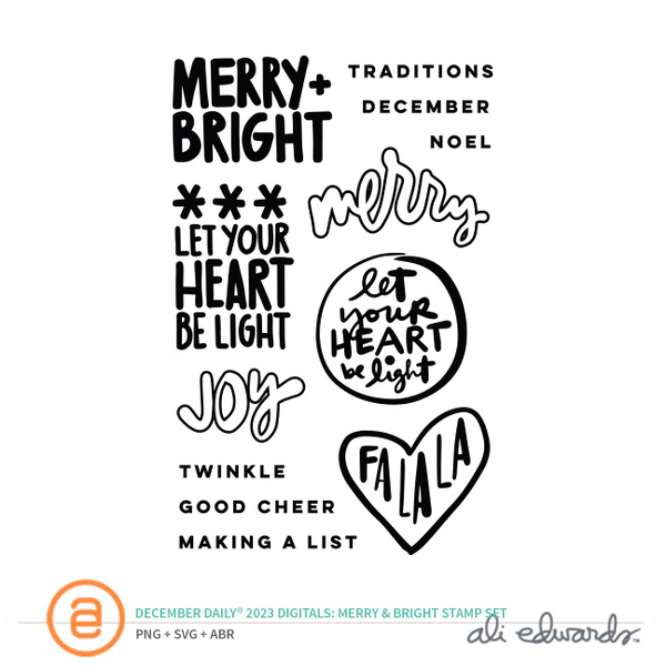 December Daily® 2023 Digital 4×6 Merry & Bright Stamp Set, 1 of 1