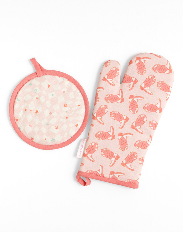 Western Cowgirl Boots Pot Holder Set, 1 of 2