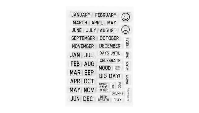 Stamp Set : 4×6 Calendar Months, 1 of 2