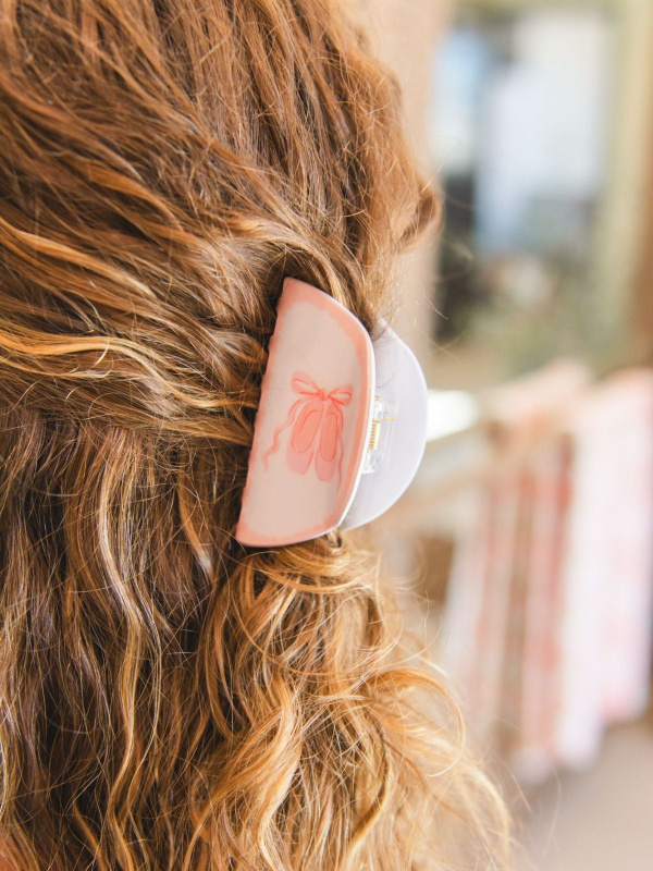 Pink Ballet Slippers Claw Hair Clip, 2 of 7