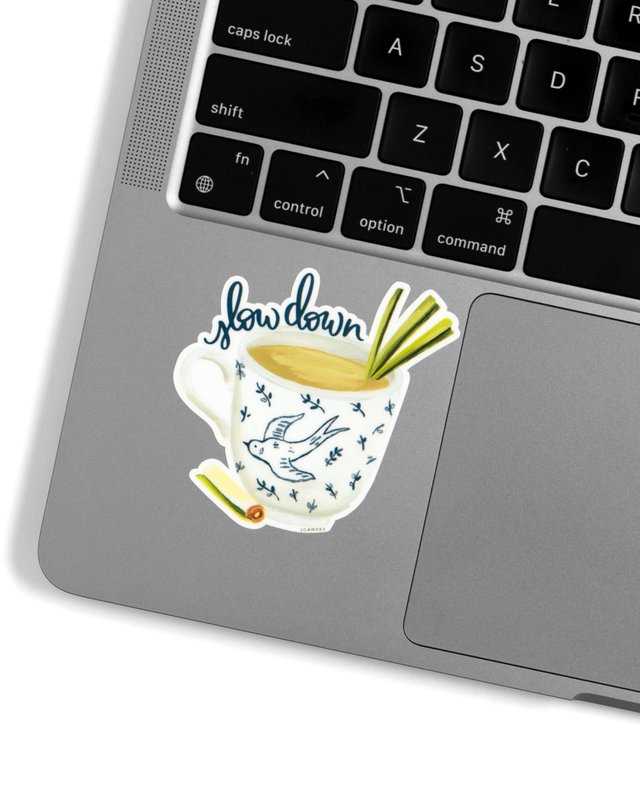 Slow Down Teacup Decal Sticker, 1 of 1