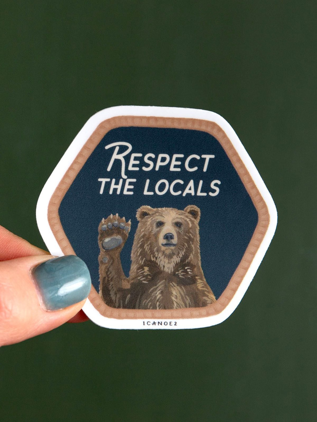 Respect the Locals Bear Decal Sticker, 1 of 2