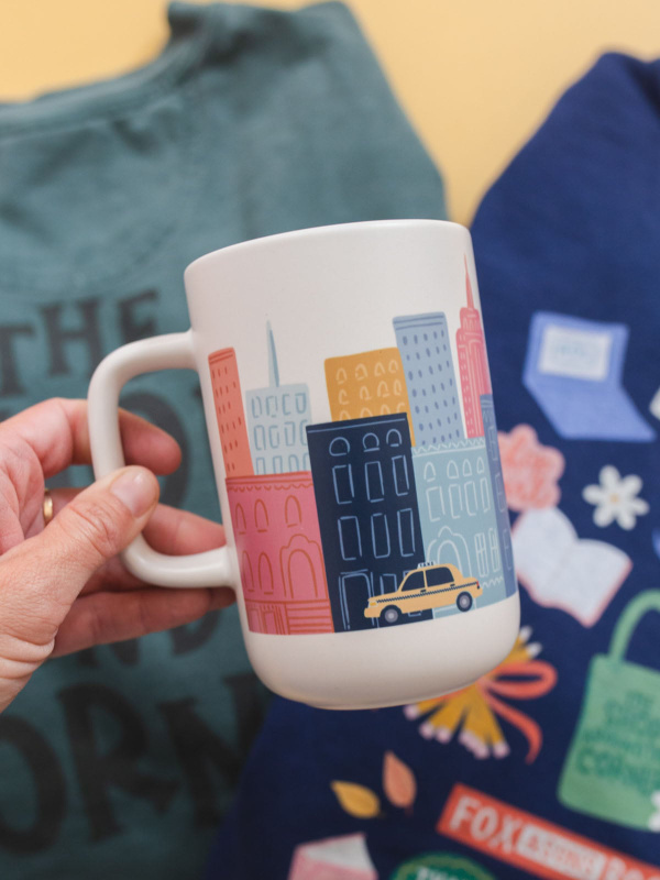 City Skyline & Taxi Cab Tall Ceramic Coffee Mug, 1 of 5
