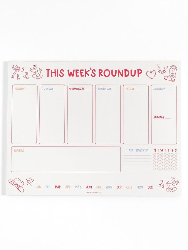 This Week's Roundup 8.5×11" Western Weekly Planner Notepad, 1 of 2