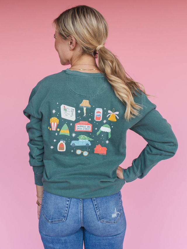 Christmas Movie Connoisseur Sweatshirt - Blue Spruce, 1 of 6