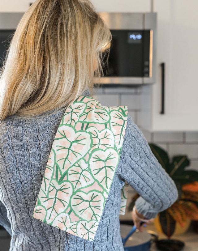 Marie Moir Leaves Kitchen Towel, 1 of 4