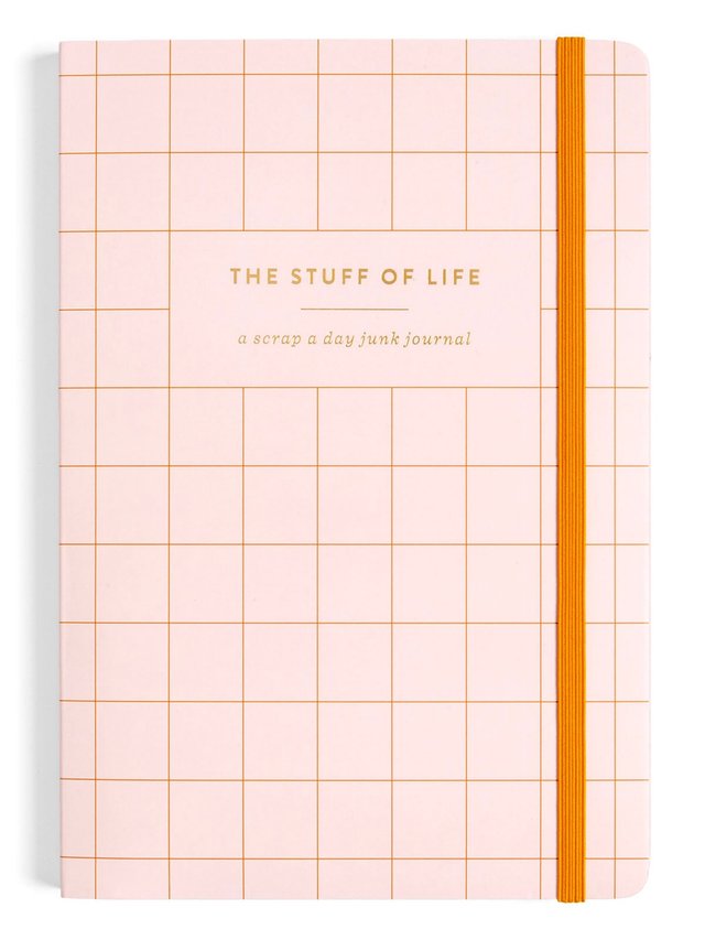 Scrap A Day Junk Journal – The Stuff of Life Pink Grid Cover, 1 of 4