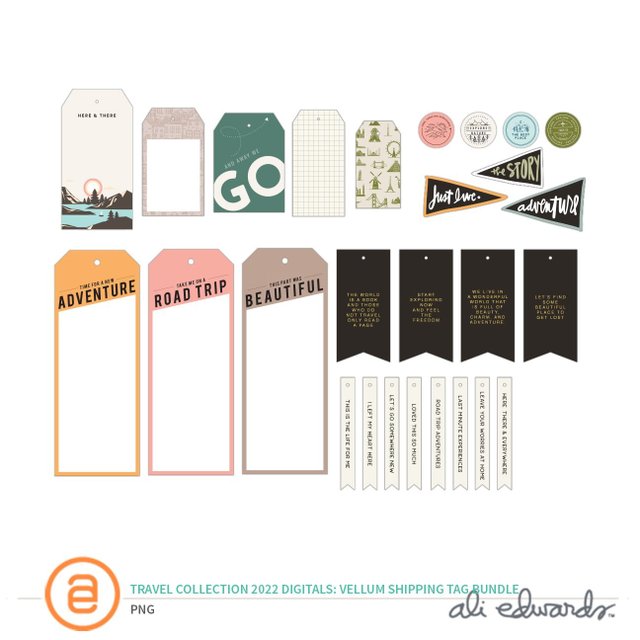 Travel Collection 2022 Digital Vellum Shipping Tag Bundle, 1 of 1
