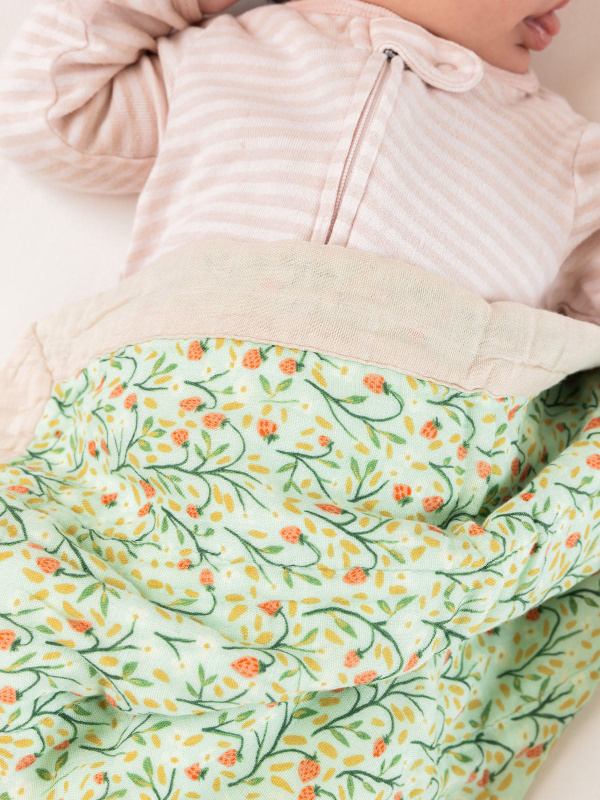 Strawberry Meadow Baby Lovey Muslin Blanket, 2 of 6