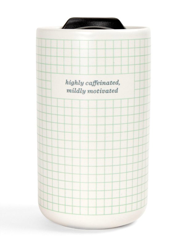 Highly Caffeinated Mildly Motivated 18oz Travel Ceramic Coffee Mug, 1 of 1