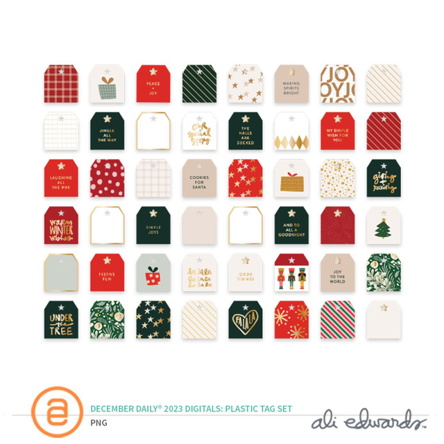 December Daily® 2023 Digital Plastic Tag Set, 1 of 1