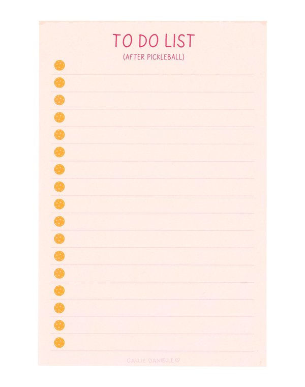To Do List After Pickleball Notepad, 1 of 2