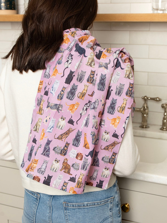 Feline Friends Cats Kitchen Tea Towel, 1 of 3