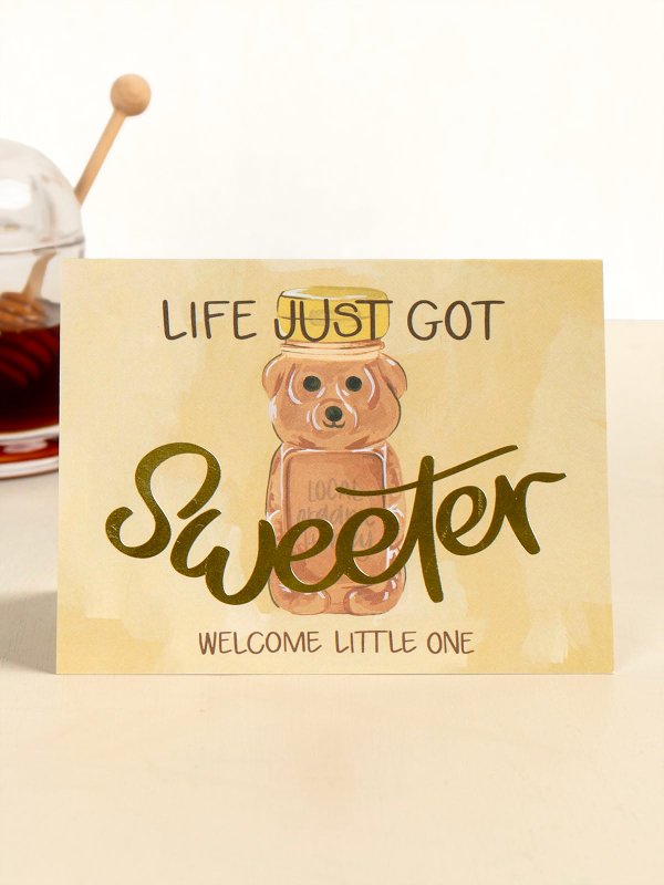 Honey Bear Baby Greeting Card, 2 of 2