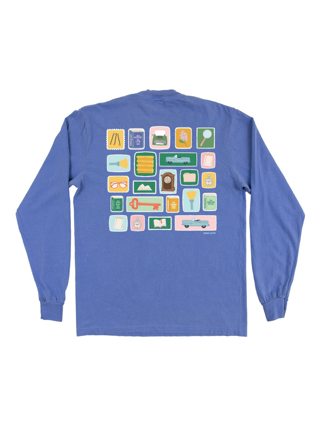 I Know Who Did It Mystery Reader Long-Sleeve Tee - Flo Blue, 5 of 6