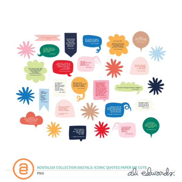 Nostalgia Collection Digital Iconic Quotes Paper Die Cuts, 1 of 1