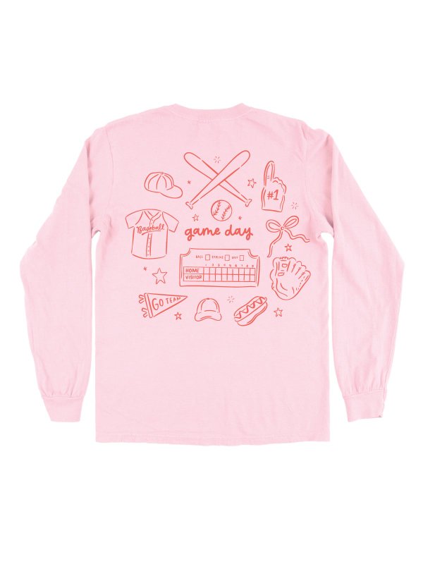Baseball Game Day Long-Sleeve Tee - Blossom, 4 of 4