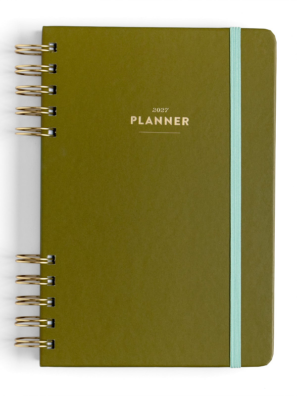 Green Spiral Planner - 2027 Calendar Year, 1 of 7
