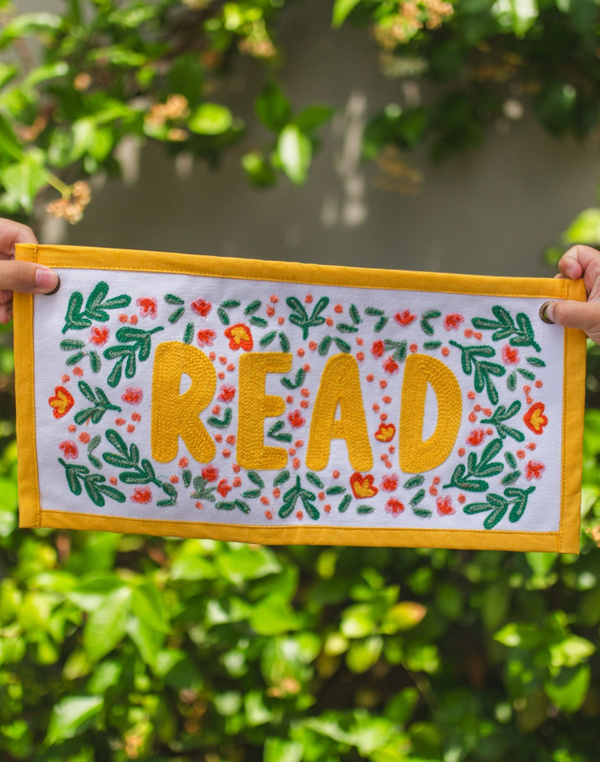 Read Embroidered Canvas Banner - Yellow, 2 of 4